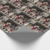 Anatolische herder bij de open haard Kerstmis Cadeaupapier (Hoek)