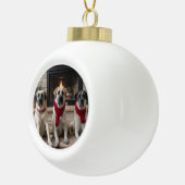 Anatolische herder bij de open haard Kerstmis Keramische Bal Ornament (Rechts)