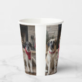 Anatolische herder bij de open haard Kerstmis Papieren Bekers (Links)