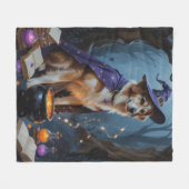 Anatolische herder grillig Halloween schilderij Fleece Deken (Voorkant (Horizontaal))