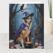 Anatolische herder grillig Halloween schilderij Kaart (Voorkant)