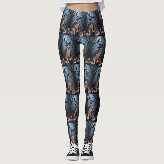 Anatolische herder grillig Halloween schilderij Leggings (Voorkant)