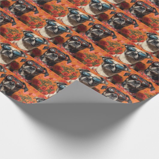 Anatolische Herder Hart Rozen Valentijnsdag Cadeaupapier (Hoek)