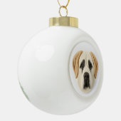 Anatolische herder hond 3D geïnspireerd Keramische Bal Ornament (Links)