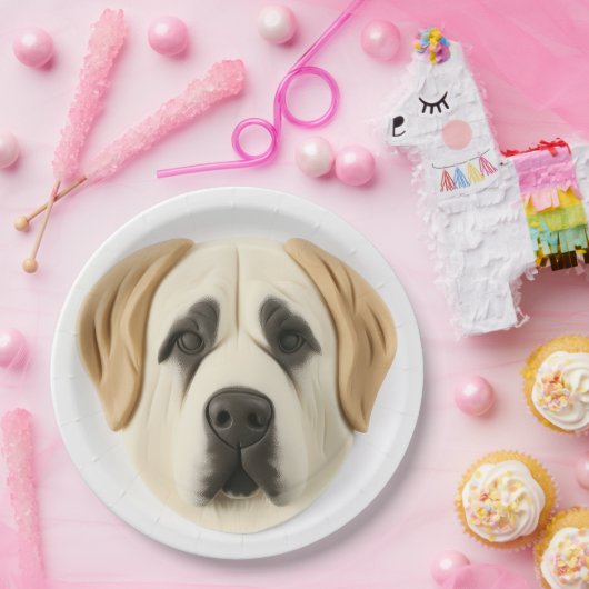 Anatolische herder hond 3D geïnspireerd Papieren Bordje (Feest)