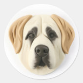 Anatolische herder hond 3D geïnspireerd Ronde Sticker (Voorkant)