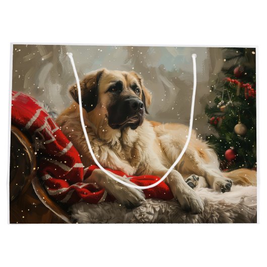 Anatolische Herder Hond Kerstfeest Groot Cadeauzakje (Achterkant)