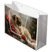 Anatolische Herder Hond Kerstfeest Groot Cadeauzakje (Voorkant Gekanteld)
