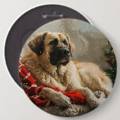 Anatolische Herder Hond Kerstfeest Ronde Button 6,0 Cm (Voorkant /achterkant)