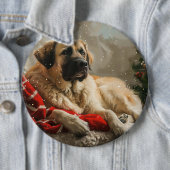 Anatolische Herder Hond Kerstfeest Ronde Button 6,0 Cm (In situ)