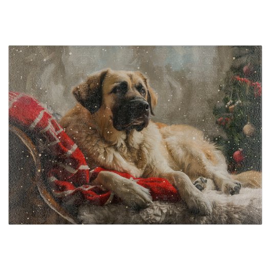 Anatolische Herder Hond Kerstfeest Snijplank (Voorkant)