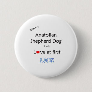 Anatolische Herder Hond Lick Design Ronde Button 5,7 Cm