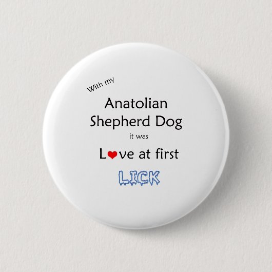 Anatolische Herder Hond Lick Design Ronde Button 5,7 Cm (Voorkant)