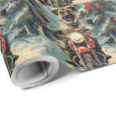 Anatolische Herder Hond Rijden Motorfiets Kerstmis Cadeaupapier (Rol Hoek)