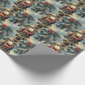 Anatolische Herder Hond Rijden Motorfiets Kerstmis Cadeaupapier (Hoek)