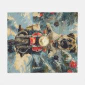 Anatolische Herder Hond Rijden Motorfiets Kerstmis Fleece Deken (Voorkant (Horizontaal))
