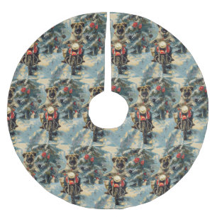 Anatolische Herder Hond Rijden Motorfiets Kerstmis Kerstboom Rok