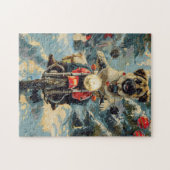 Anatolische Herder Hond Rijden Motorfiets Kerstmis Legpuzzel (Horizontaal)