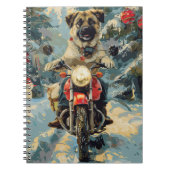 Anatolische Herder Hond Rijden Motorfiets Kerstmis Notitieboek (Voorkant)