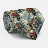 Anatolische Herder Hond Rijden Motorfiets Kerstmis Stropdas (Opgerold)