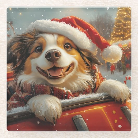 Anatolische Herder Hond Roller Onderzetter Kerst (Voorkant)