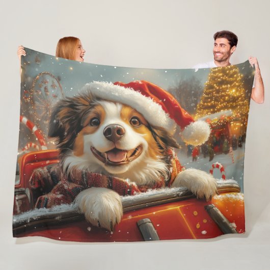 Anatolische Herder Hond Roller Onderzetter Kerst Fleece Deken (In situ)