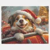 Anatolische Herder Hond Roller Onderzetter Kerst Fleece Deken (Voorkant (Horizontaal))