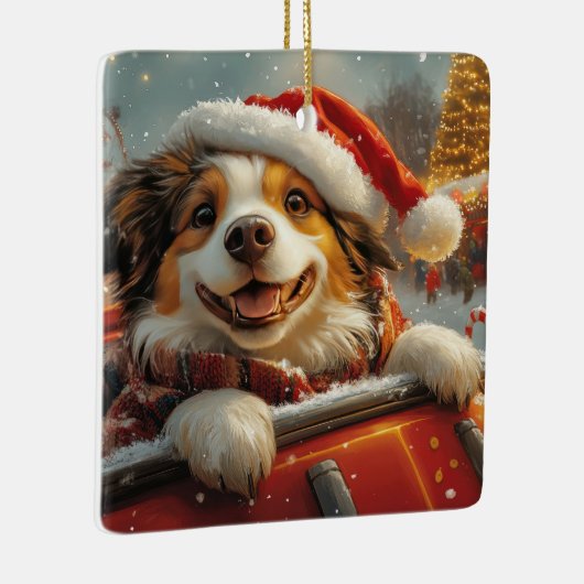 Anatolische Herder Hond Roller Onderzetter Kerst Keramisch Ornament (Rechts)