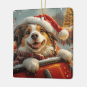 Anatolische Herder Hond Roller Onderzetter Kerst Keramisch Ornament (Links)