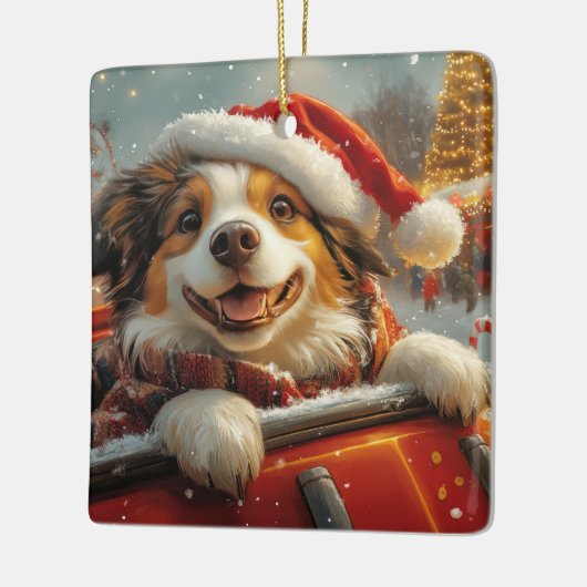 Anatolische Herder Hond Roller Onderzetter Kerst Keramisch Ornament (Links)