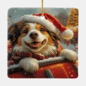 Anatolische Herder Hond Roller Onderzetter Kerst Keramisch Ornament (Achterkant)