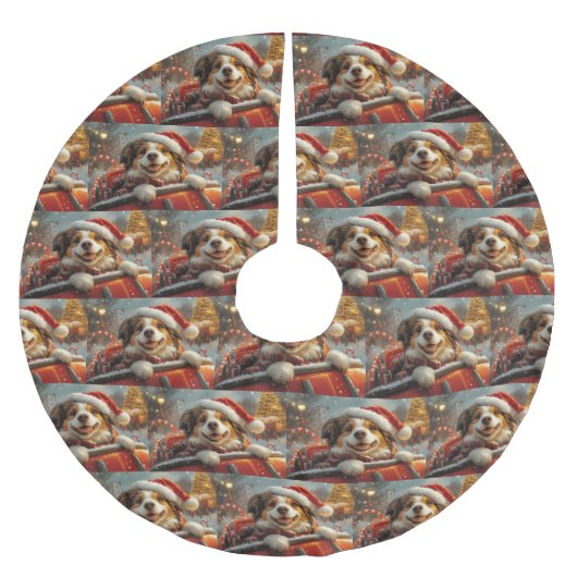 Anatolische Herder Hond Roller Onderzetter Kerst Kerstboom Rok (Voorkant)