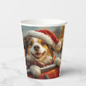 Anatolische Herder Hond Roller Onderzetter Kerst Papieren Bekers (Achterkant)