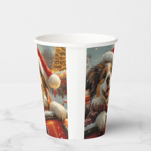 Anatolische Herder Hond Roller Onderzetter Kerst Papieren Bekers (Rechts)