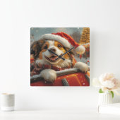 Anatolische Herder Hond Roller Onderzetter Kerst Vierkante Klok (Huis)