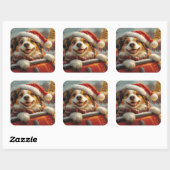 Anatolische Herder Hond Roller Onderzetter Kerst Vierkante Sticker (Vel)