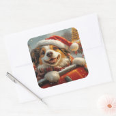 Anatolische Herder Hond Roller Onderzetter Kerst Vierkante Sticker (Envelop)