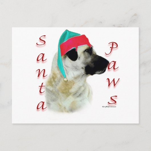 Anatolische Herder Hond Santa Paws Feestdagenkaart (Voorkant)