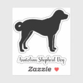 Anatolische Herder Hond Silhouet Cool Canine Sticker (Vel)