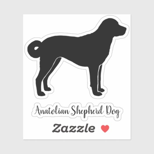 Anatolische Herder Hond Silhouet Cool Canine Sticker (Vel)