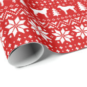 Anatolische Herder Hond Silhouetten Kerstmis Cadeaupapier (Rol Hoek)