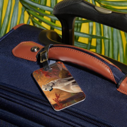 Anatolische herder in de herfst laat Herfst inspir Bagagelabel (Voorkant Insitu 1)