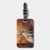 Anatolische herder in de herfst laat Herfst inspir Bagagelabel (Voorkant verticaal)