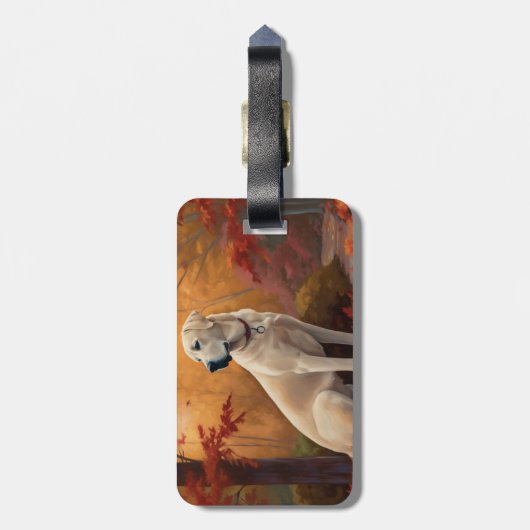 Anatolische herder in de herfst laat Herfst inspir Bagagelabel (Achterkant verticaal)