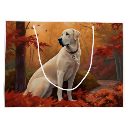 Anatolische herder in de herfst laat Herfst inspir Groot Cadeauzakje (Achterkant)