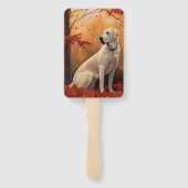 Anatolische herder in de herfst laat Herfst inspir Handwaaier (Achterkant)