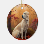 Anatolische herder in de herfst laat Herfst inspir Keramisch Ornament (Links)
