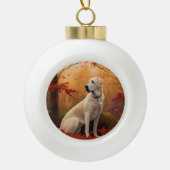 Anatolische herder in de herfst laat Herfst inspir Keramische Bal Ornament (Voorkant)