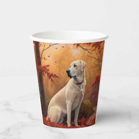 Anatolische herder in de herfst laat Herfst inspir Papieren Bekers (Voorkant)