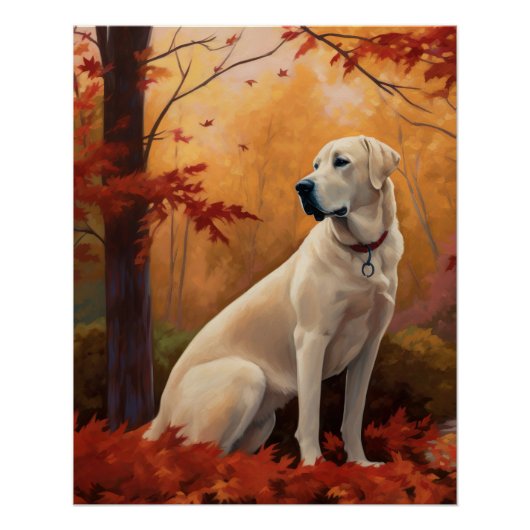 Anatolische herder in de herfst laat Herfst inspir Perfect Poster (Voorkant)